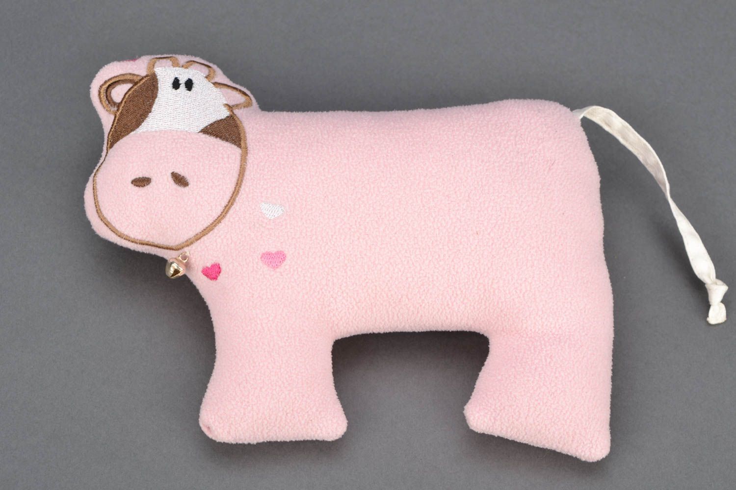Soft toy in the shape of pink cow photo 2