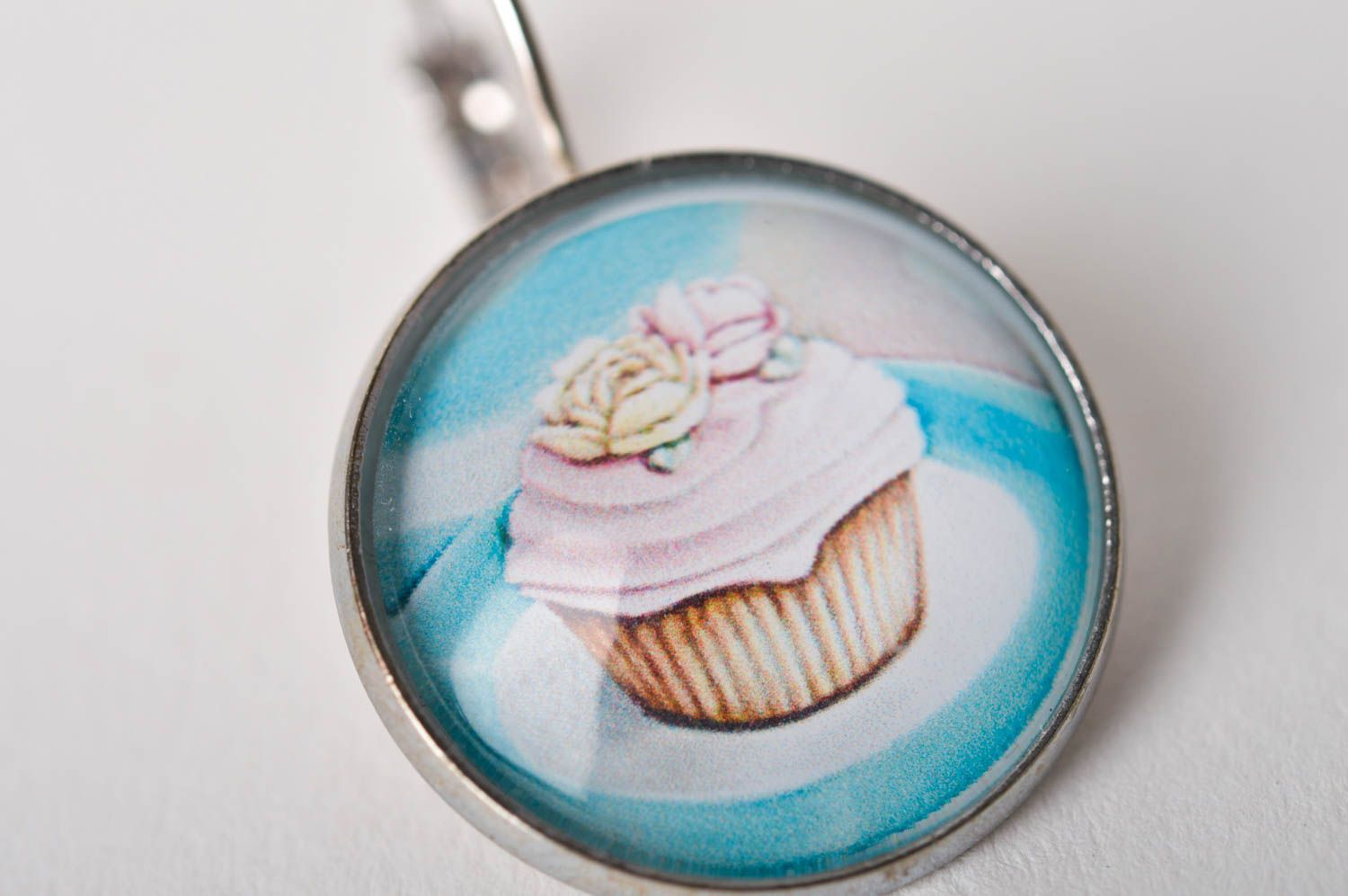 Schöne Kuchen Ohrringe handmade Designer Schmuck Accessoire für Frauen Metall foto 4