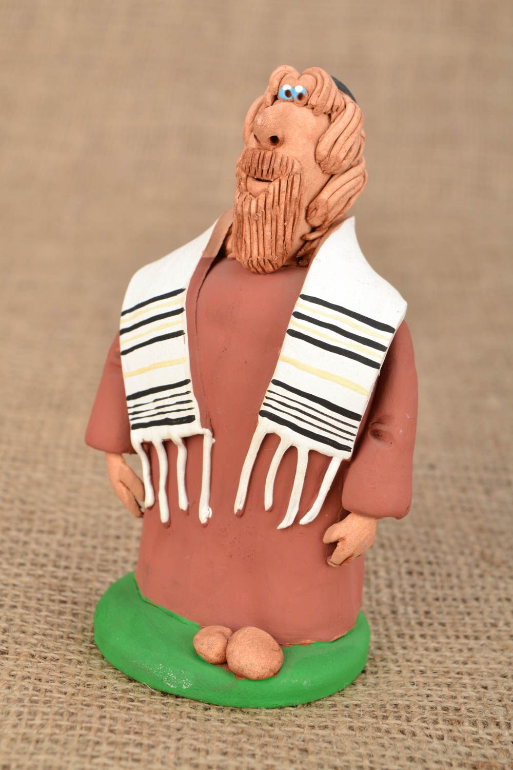 Handmade ceramic statuette Moses photo 1