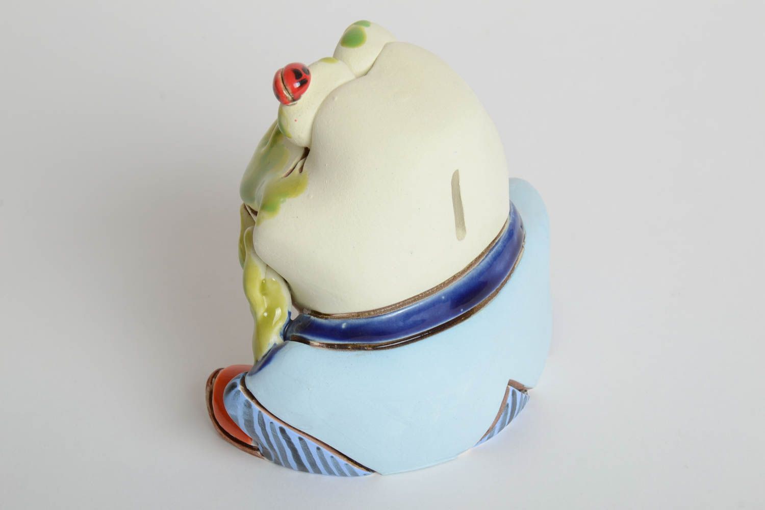 Keramik Spardose Wohzimmer Deko handmade Geschenk für Kind Deko Element Frosch foto 4
