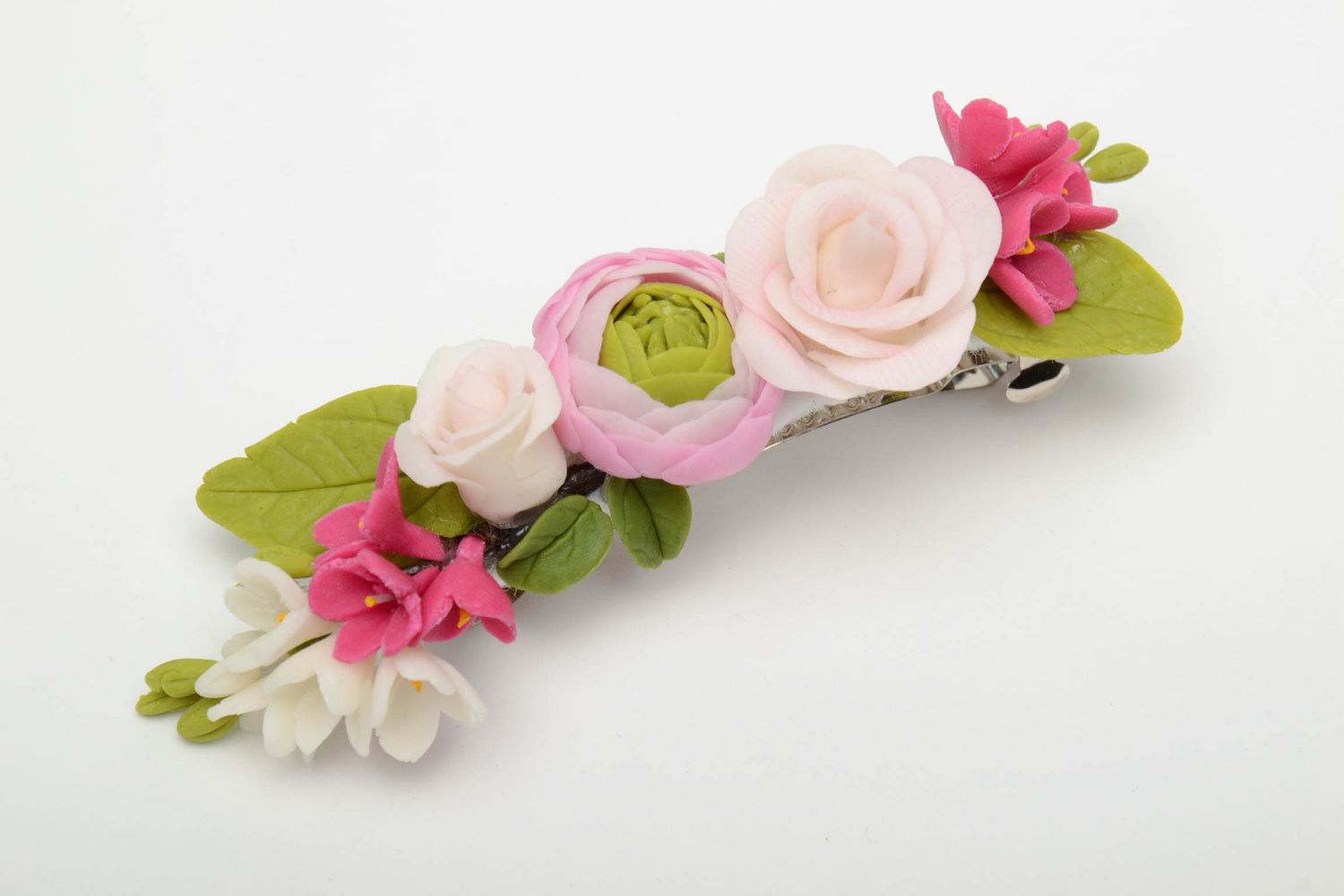 Polymer Haarspange mit Blumen Frühling foto 2
