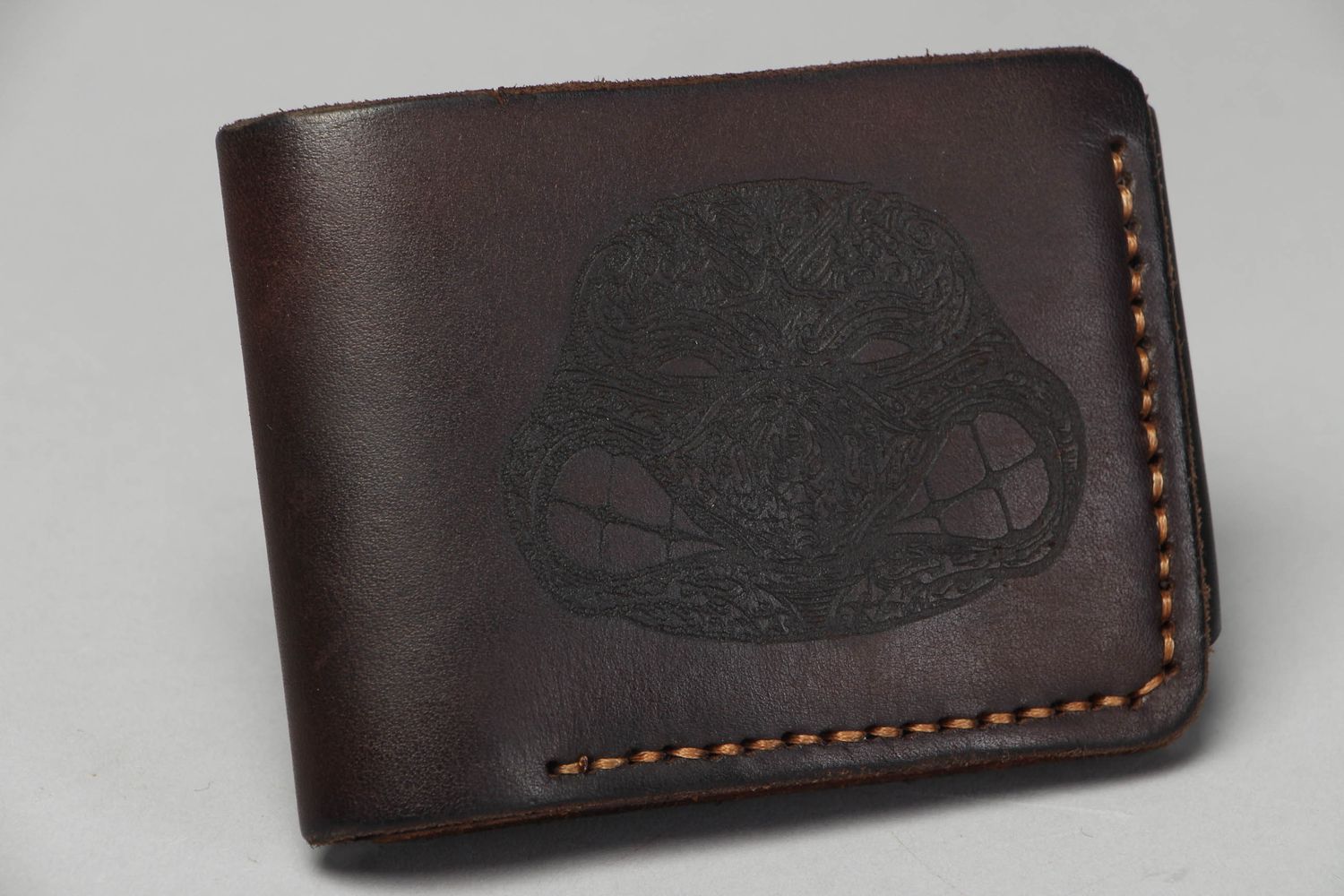 Braunes Portemonnaie aus Leder handmade foto 1