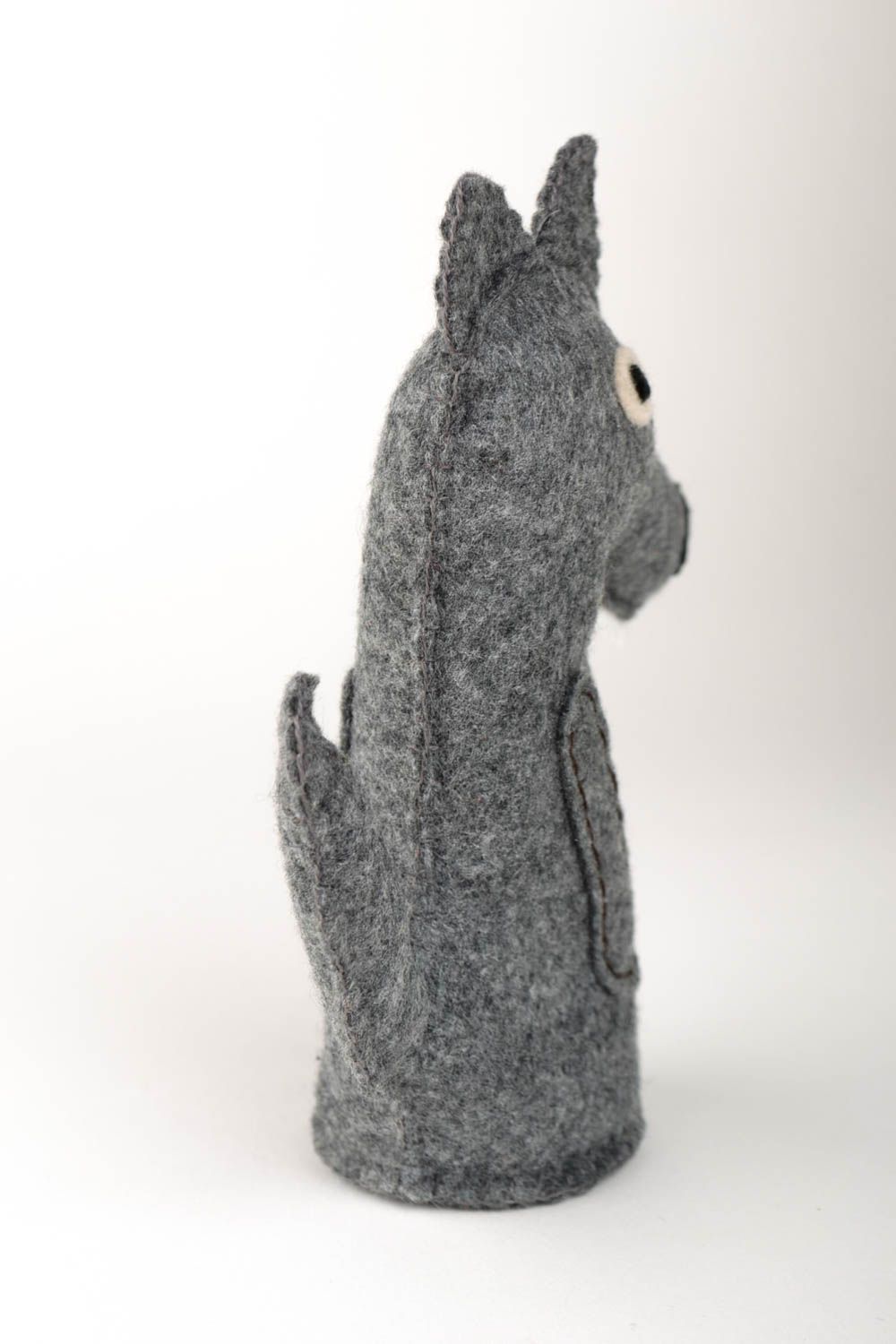Игрушка ручной работы мягкая игрушка серый волк из фетра оригинальный подарок фото 4