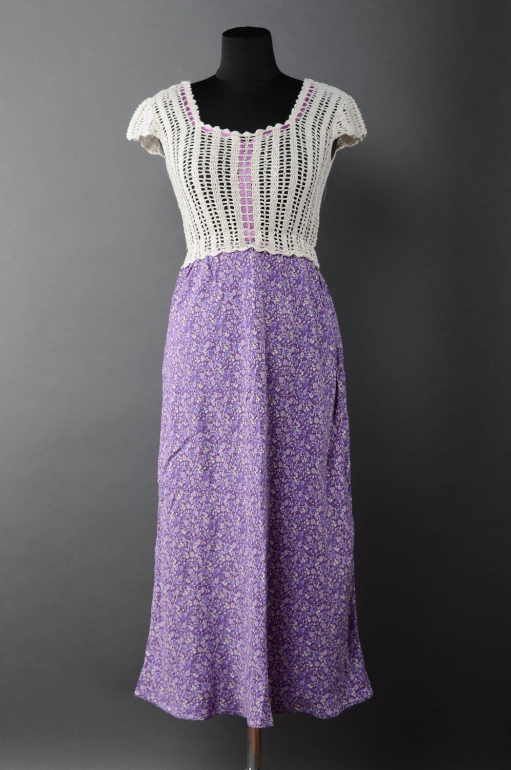 Handmade dress with crochet top photo 1