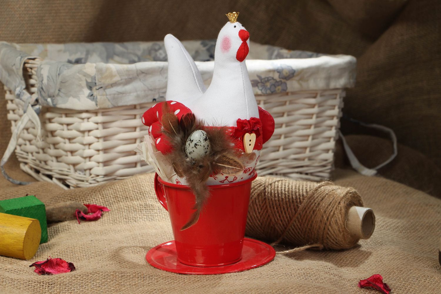 Soft interior toy Hen in Red Cup photo 5