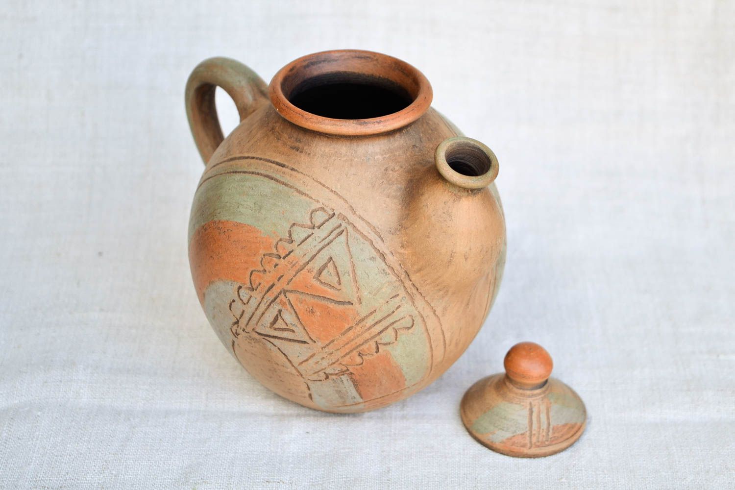 Keramik Teekanne handgemacht Keramik Geschirr interessant Geschenk für Frau foto 3