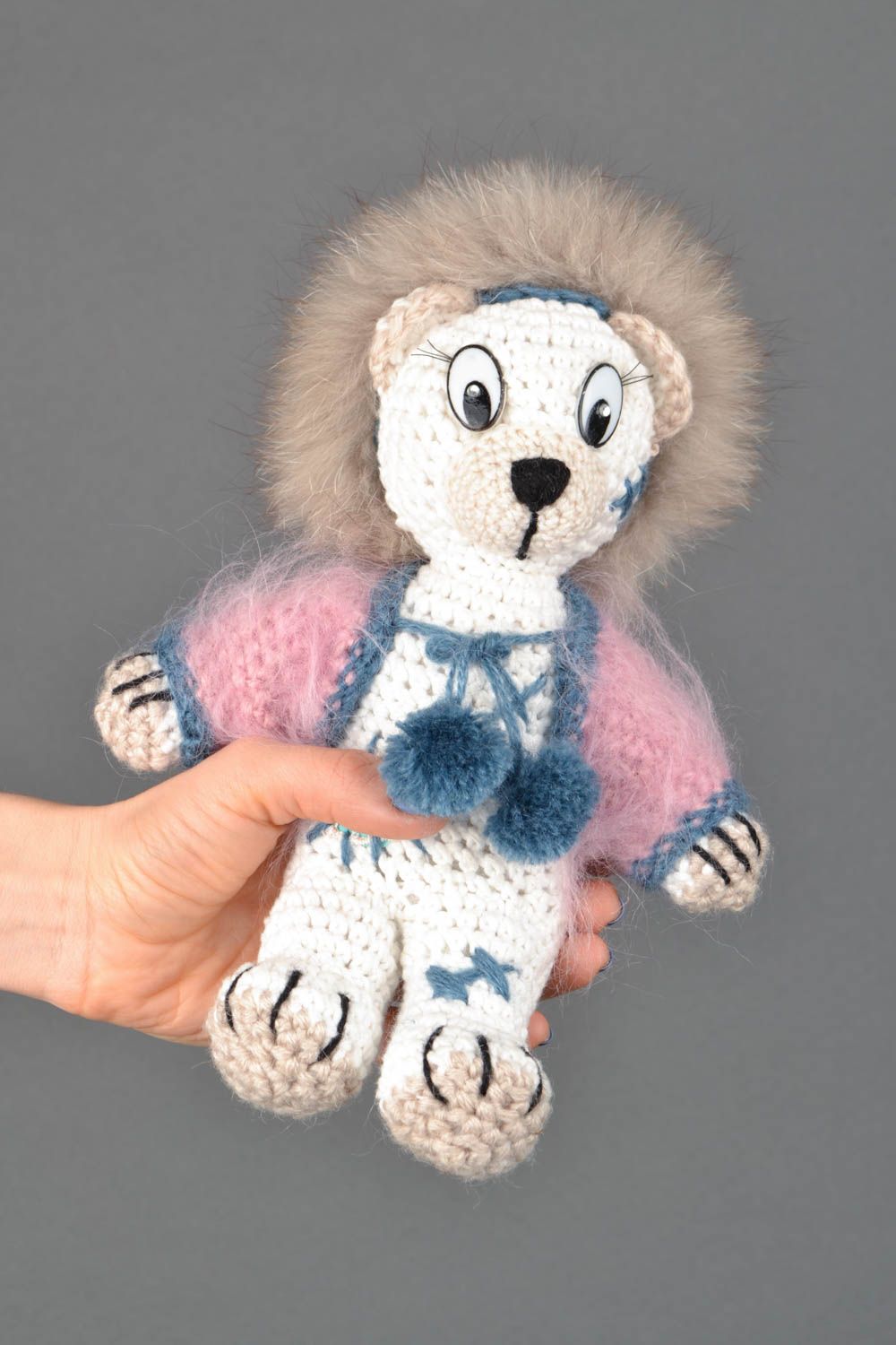 Soft crochet toy Bear in Sweater photo 2