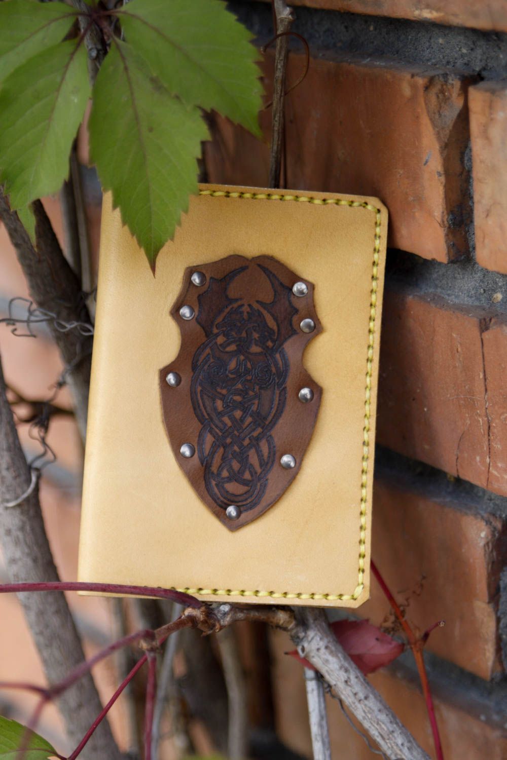 Handmade leather passport cover handmade accessories handmade gift ideas photo 1
