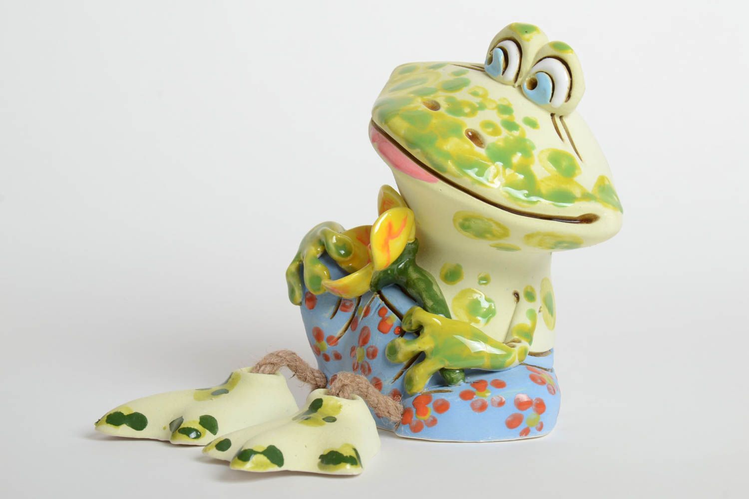 Tirelire grenouille fait main Cadeau enfant Déco maison céramique design photo 2