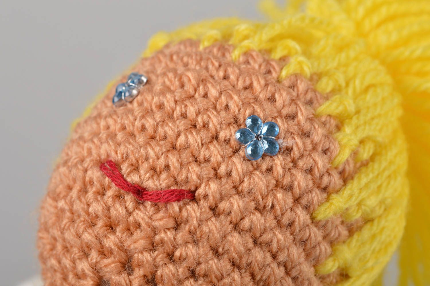 Poupée tricot Jouet pour enfant fait main au crochet Déco chambre fille Ange photo 4