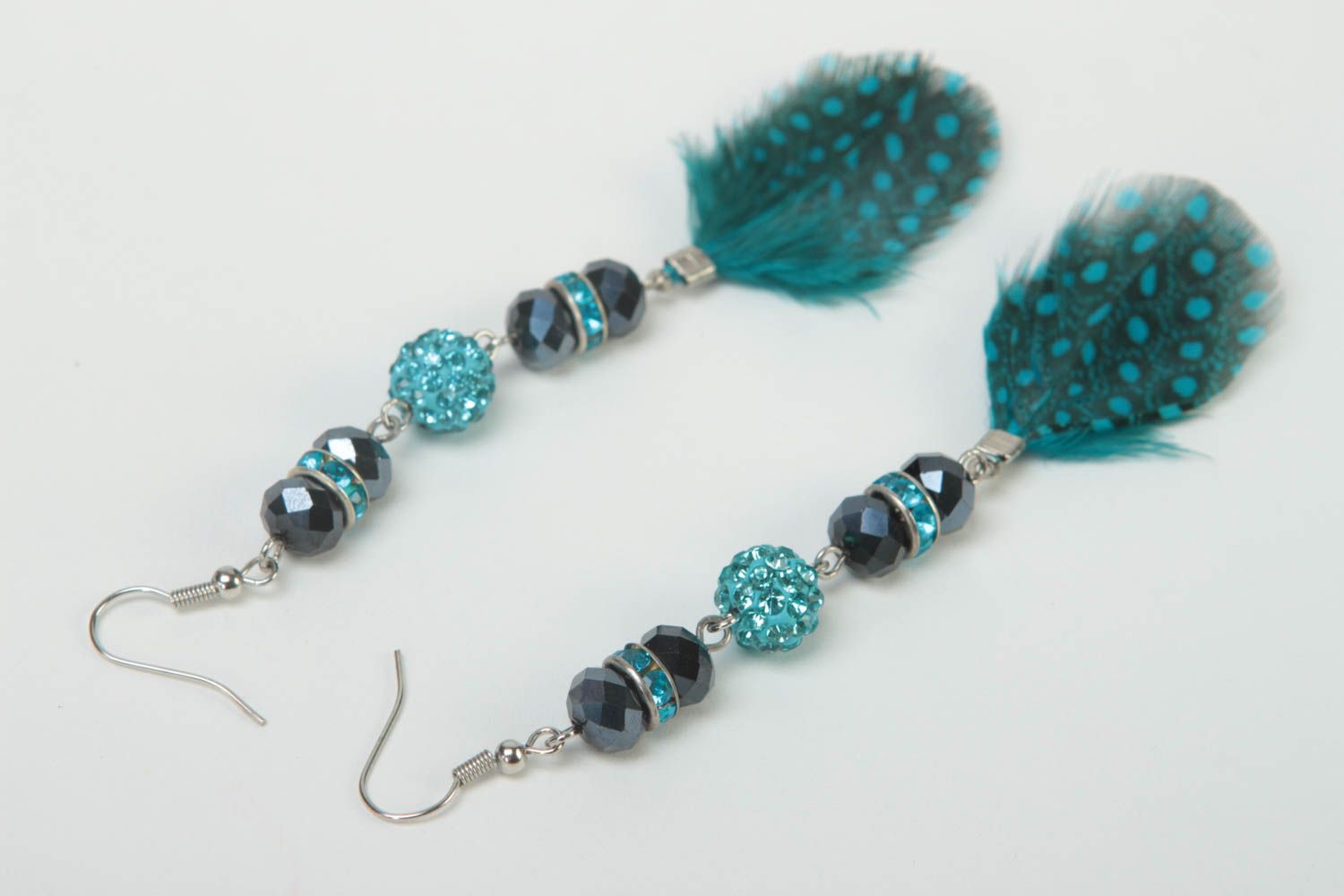 Unusual handmade beaded earrings long earrings design artisan jewelry gift ideas photo 4