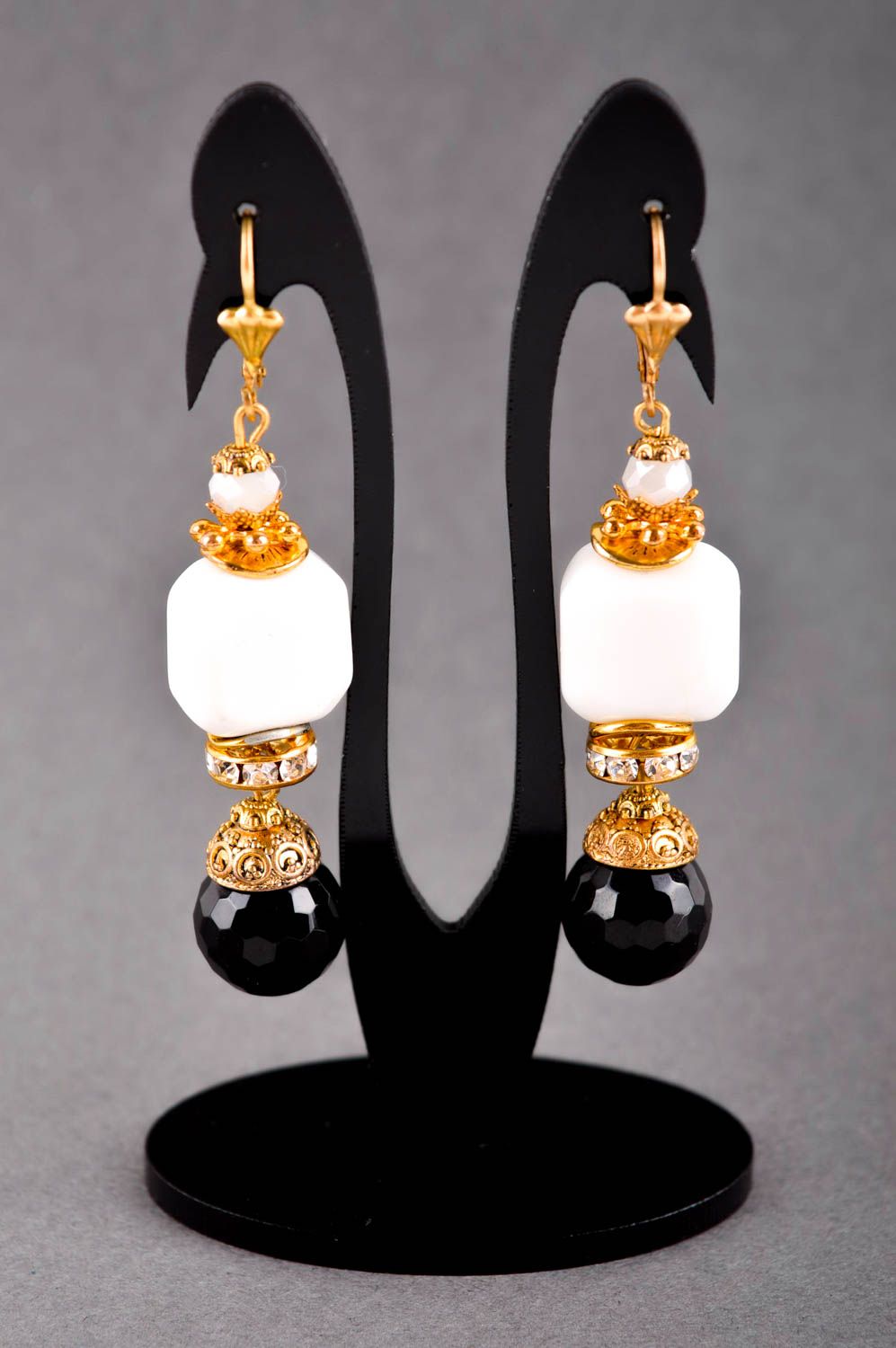 Handmade designer long earrings jewelry with natural stones fashion jewelry photo 1