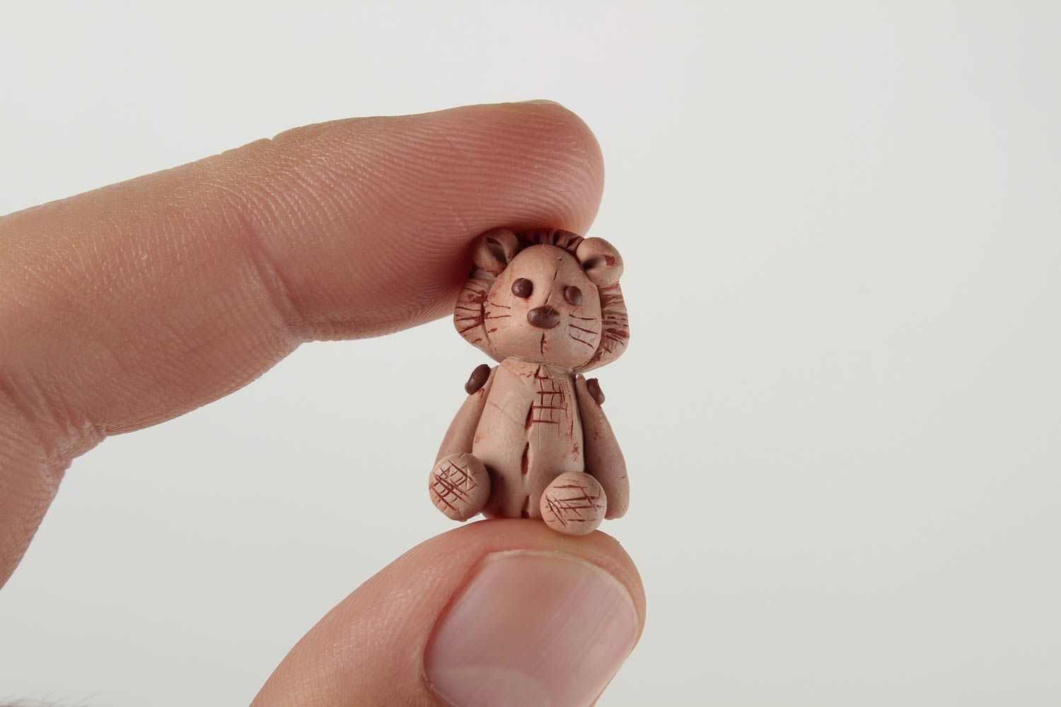 Mini Figurine lion faite main en pâte polymère mignonne originale Déco maison photo 2