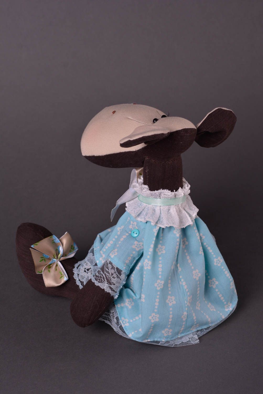 Игрушка обезьянка ручной работы авторская игрушка из ткани стильный подарок фото 2