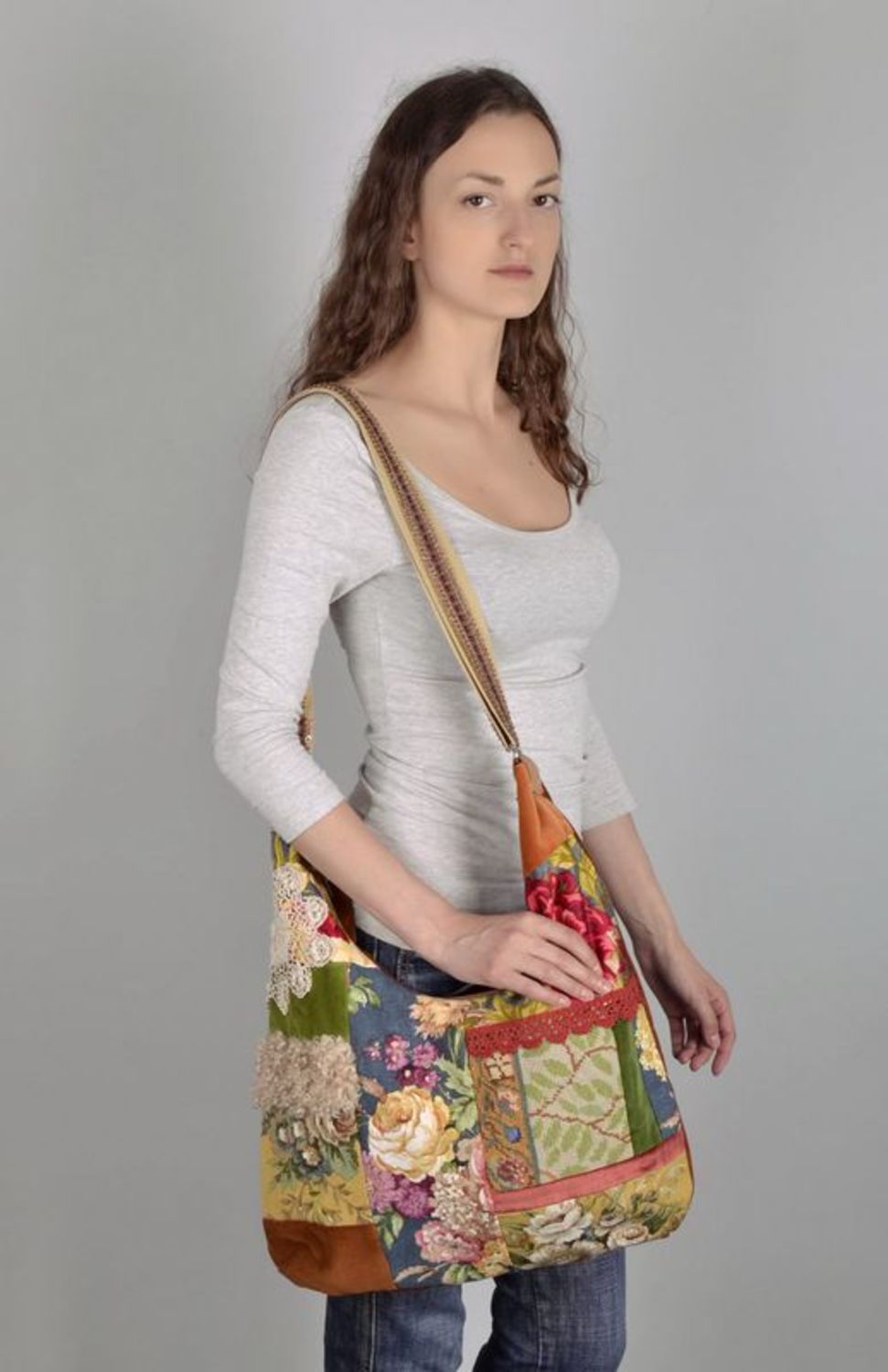 Faric patchwork bag  photo 2