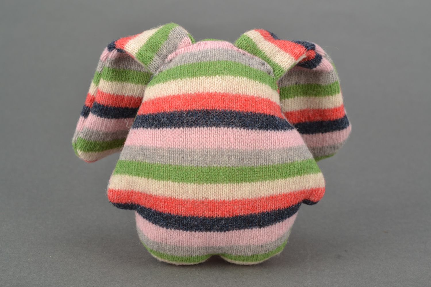 Designer striped wool toy Hare photo 5
