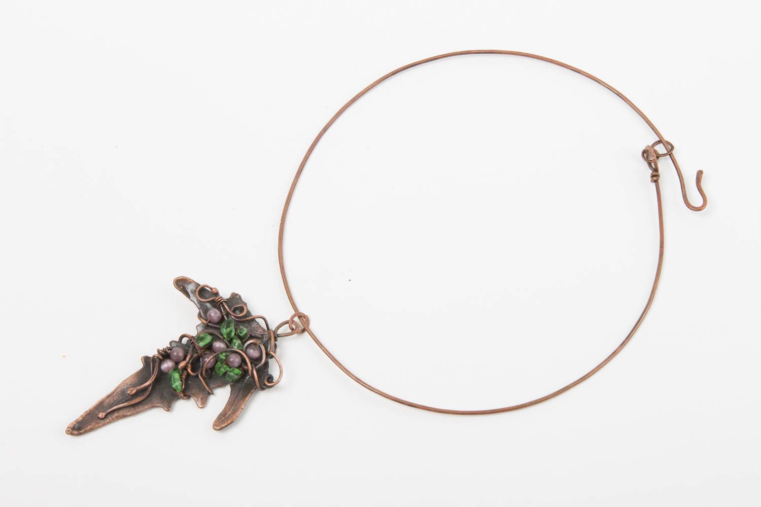 Unusual handmade metal necklace metal pendant beautiful jewellery gifts for her photo 2