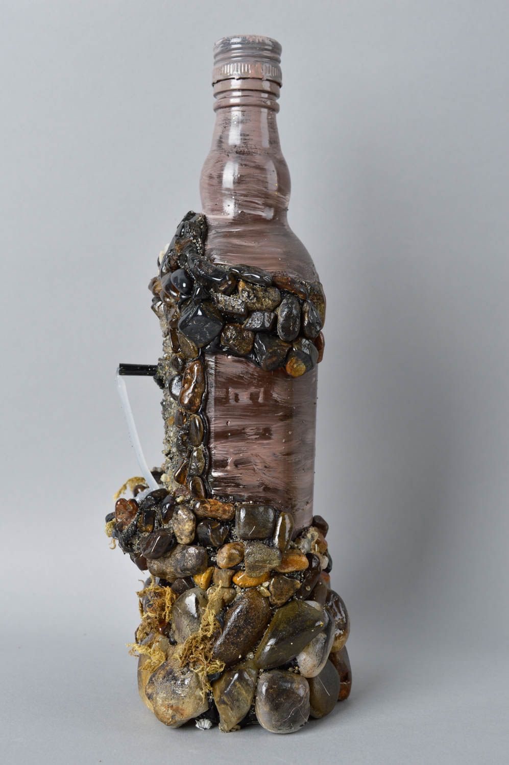 Стеклянная бутылка хэнд мэйд необычная украшение для дома декор квартиры фото 3
