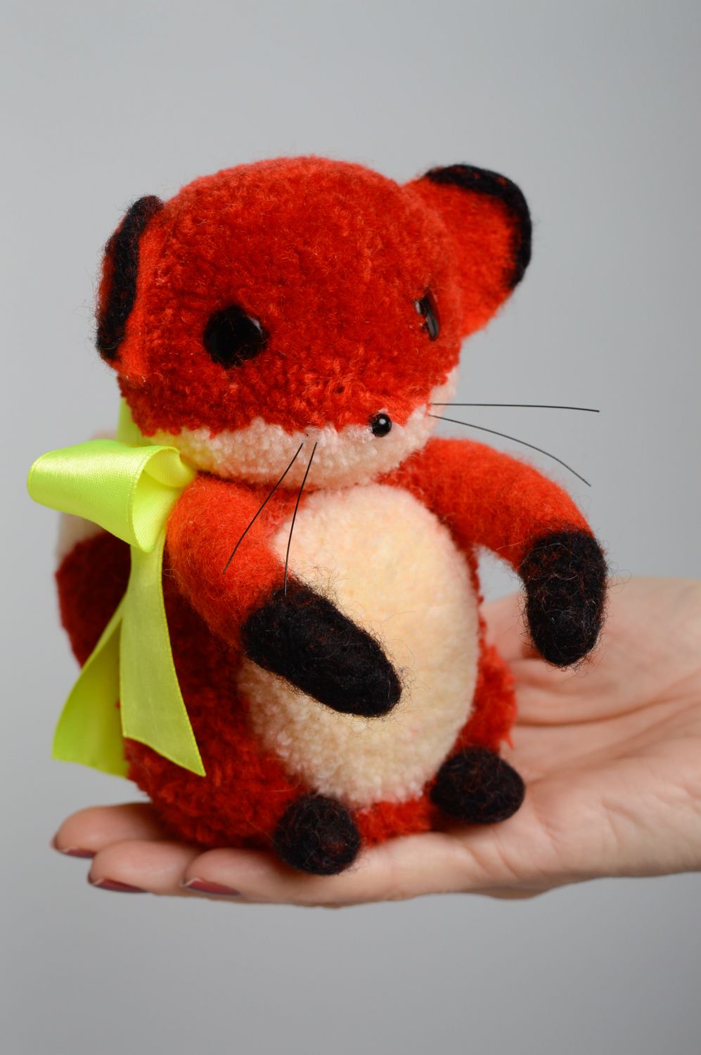 Soft pompom fox toy photo 4