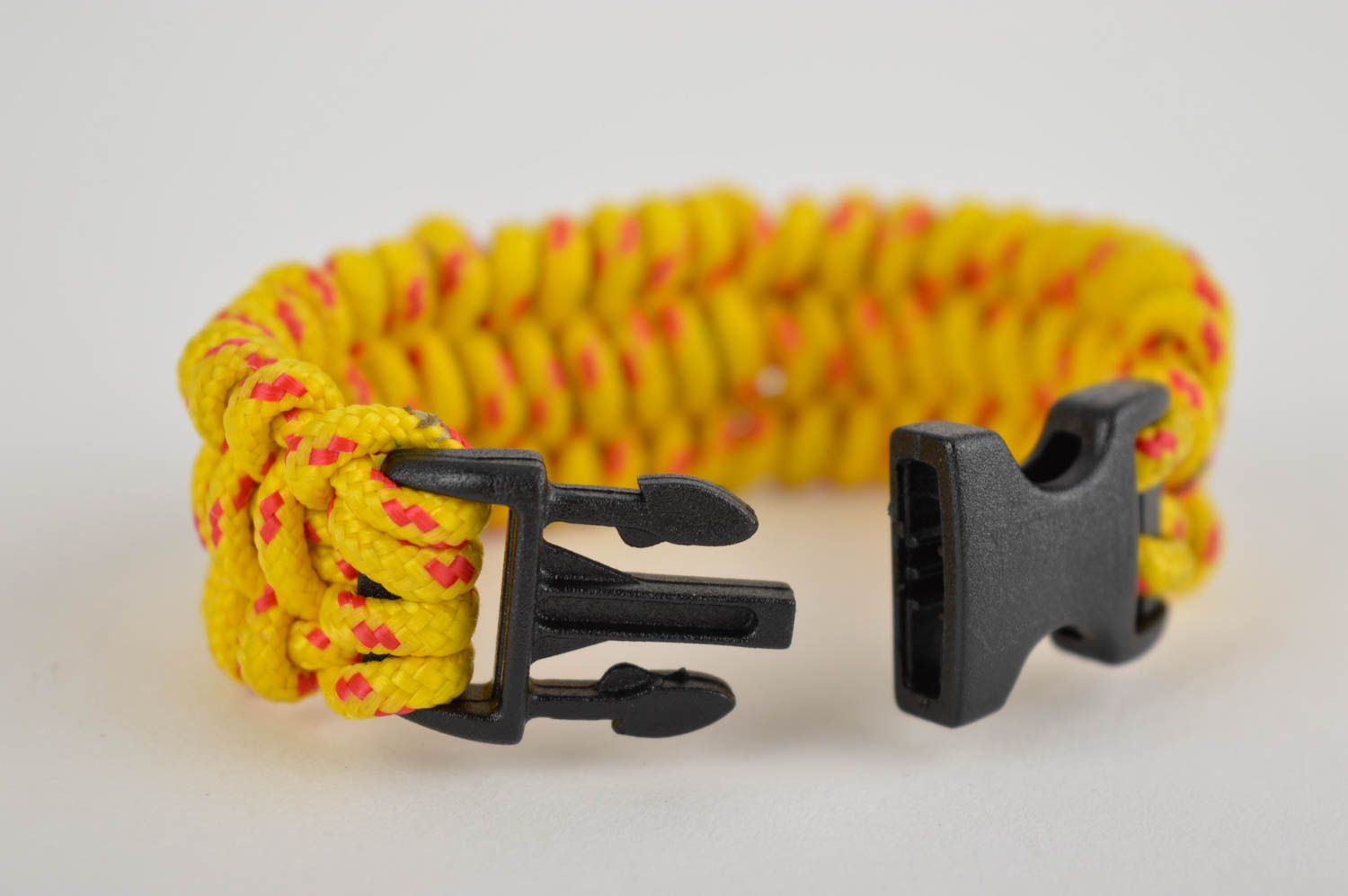 Bracelet paracorde Bijou fait main jaune large pratique Accessoire original photo 3