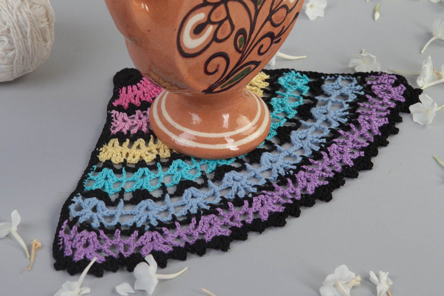 Dessous-de-verre fait main Décoration de cuisine tricotée Art de la table photo 1