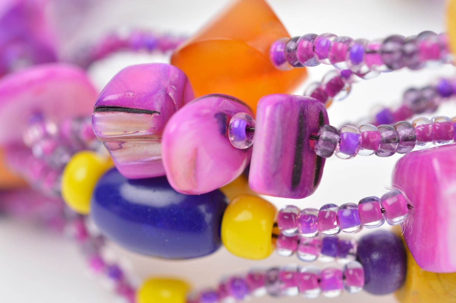 Фиолетовый браслет на руку модная бижутерия браслет из бисера с камнями фото 5