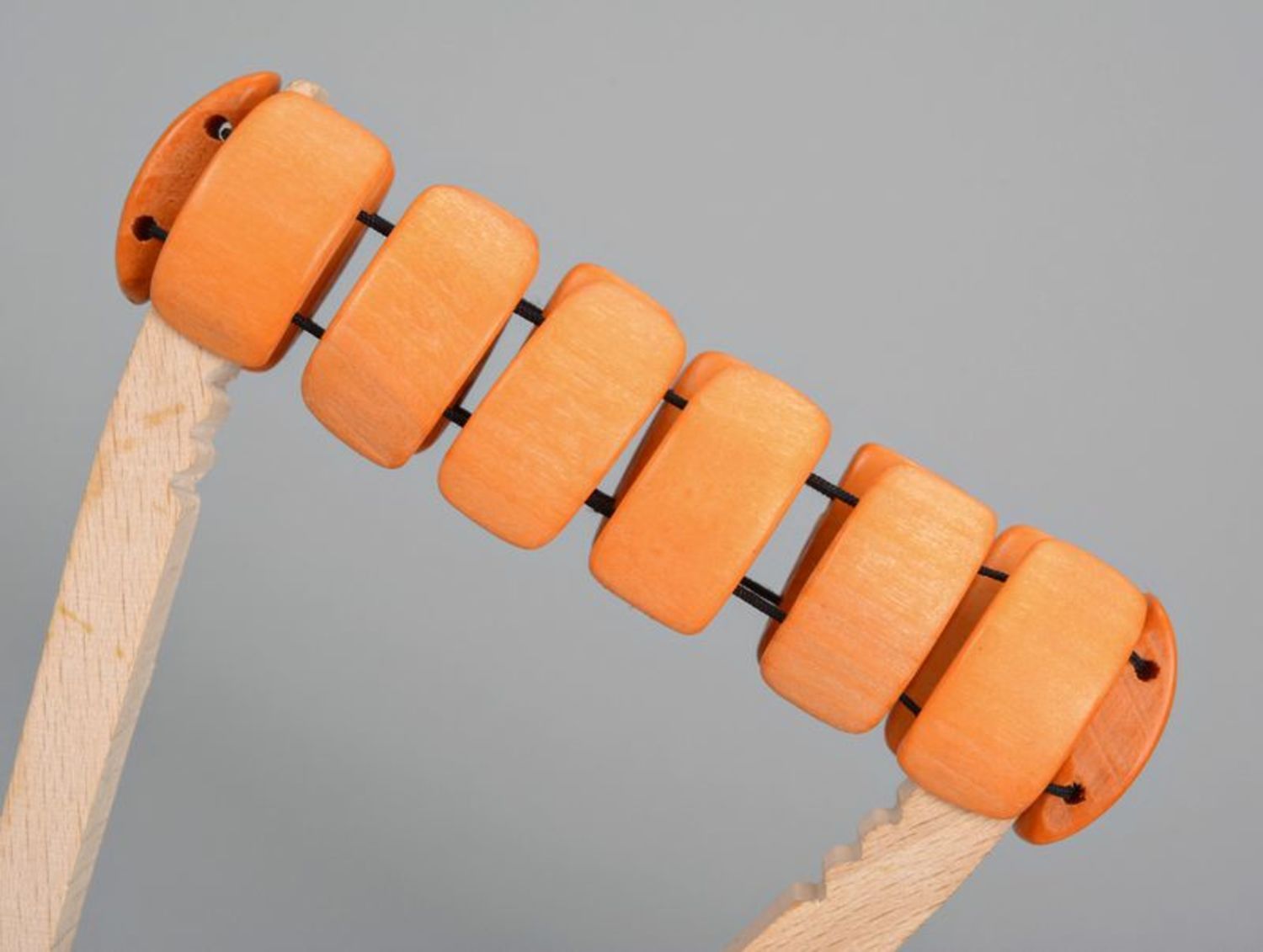 Wrist bracelet of coral color, orange bracelet photo 2