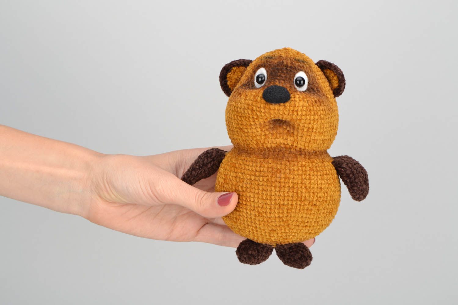Knitted handmade toy Bear photo 2
