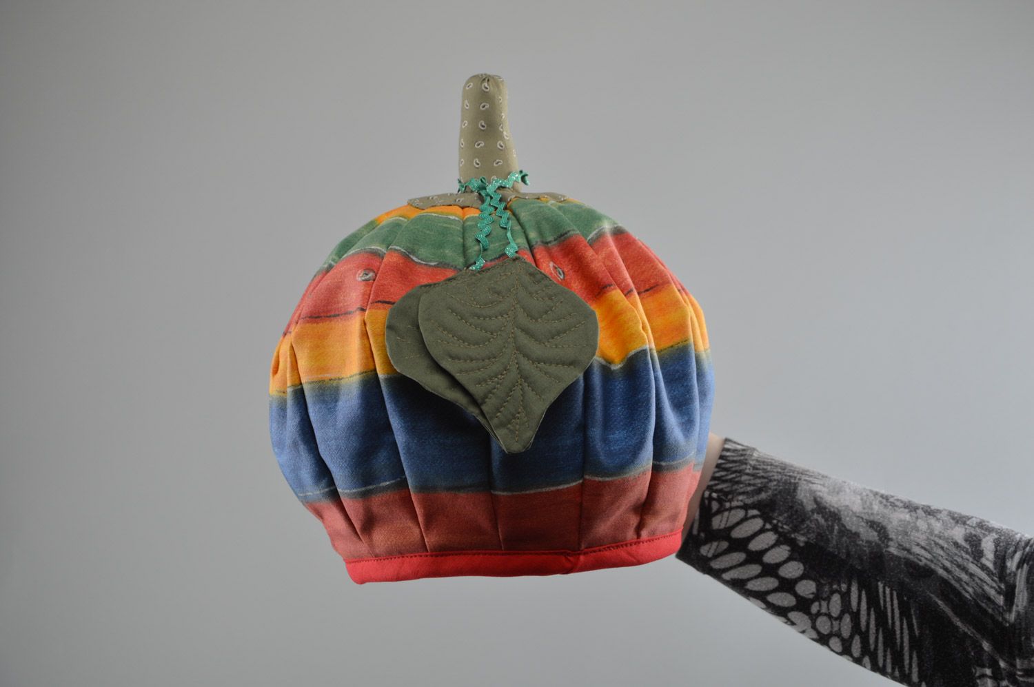 Couvre-théière en tissu fait main design original multicolore pour maison photo 2