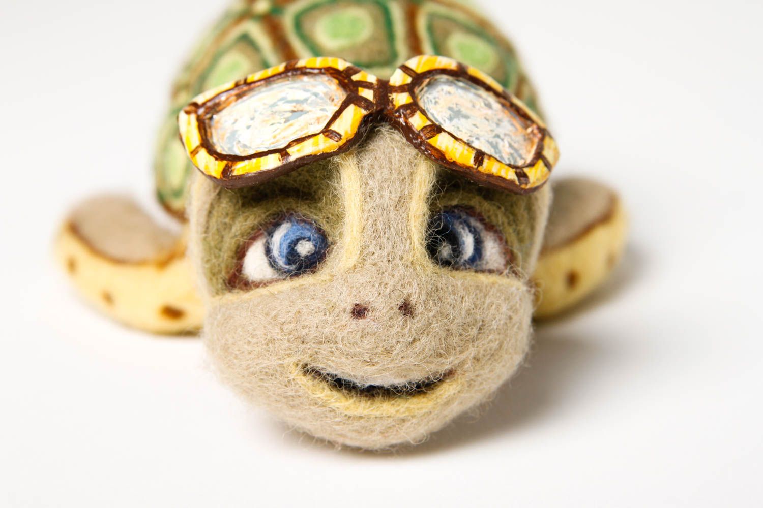 Peluche tortue Jouet fait main en laine feutrée Décoration d'intérieur photo 5