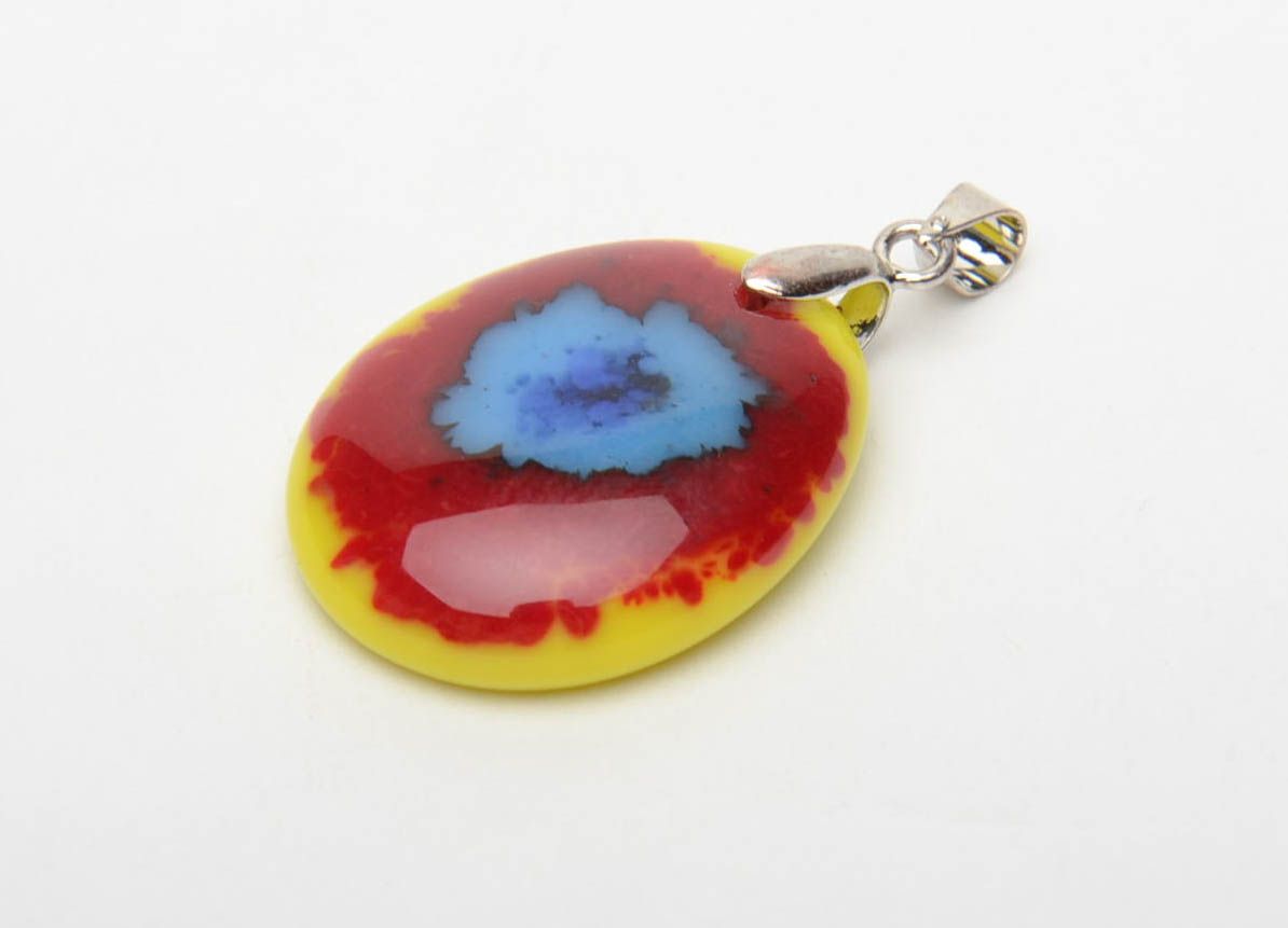 Fused glass pendant photo 3