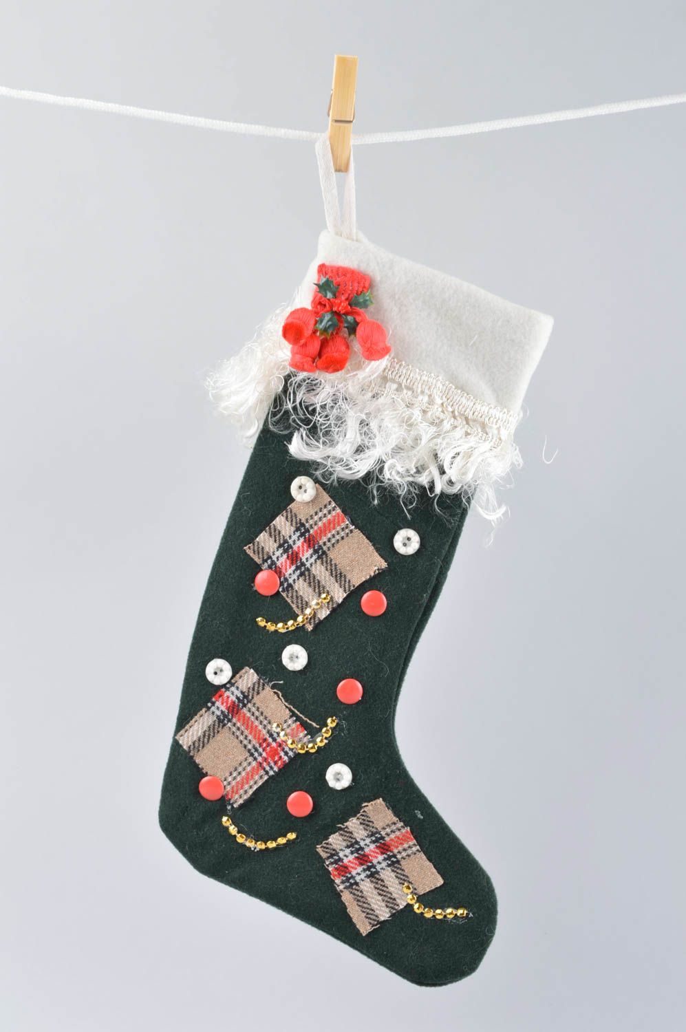 Handmade Deko Weihnachten Socke Dekoration Weihnachten originell schön foto 1