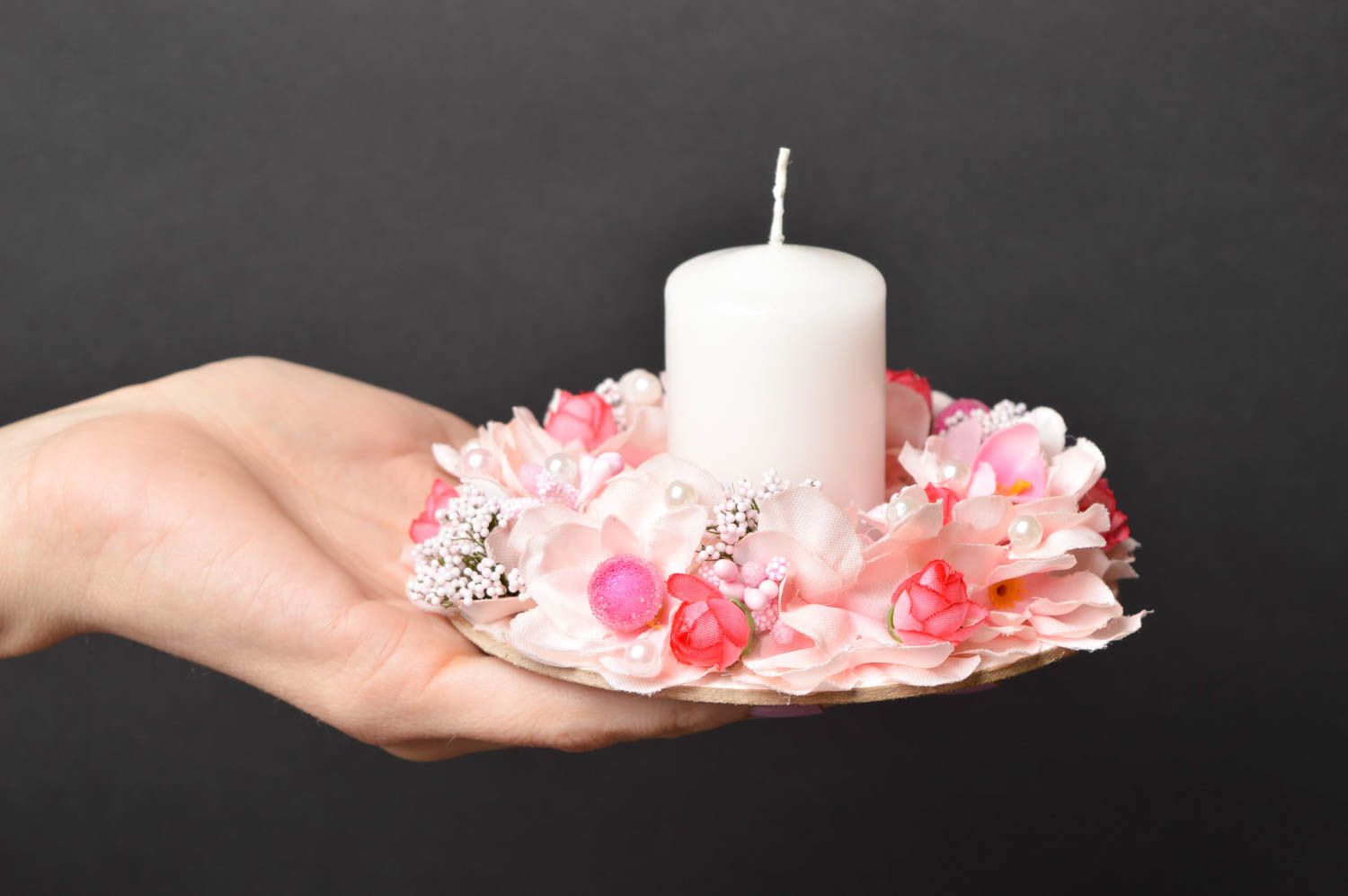Свеча ручной работы свеча свадебная с цветами свеча на свадьбу оригинальная фото 5
