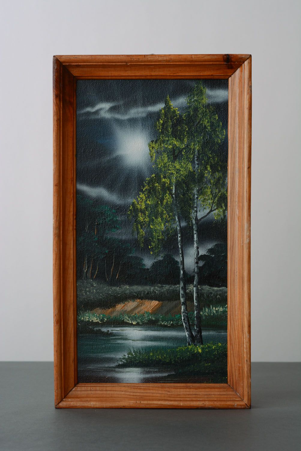 Oil painting landscape Night photo 1