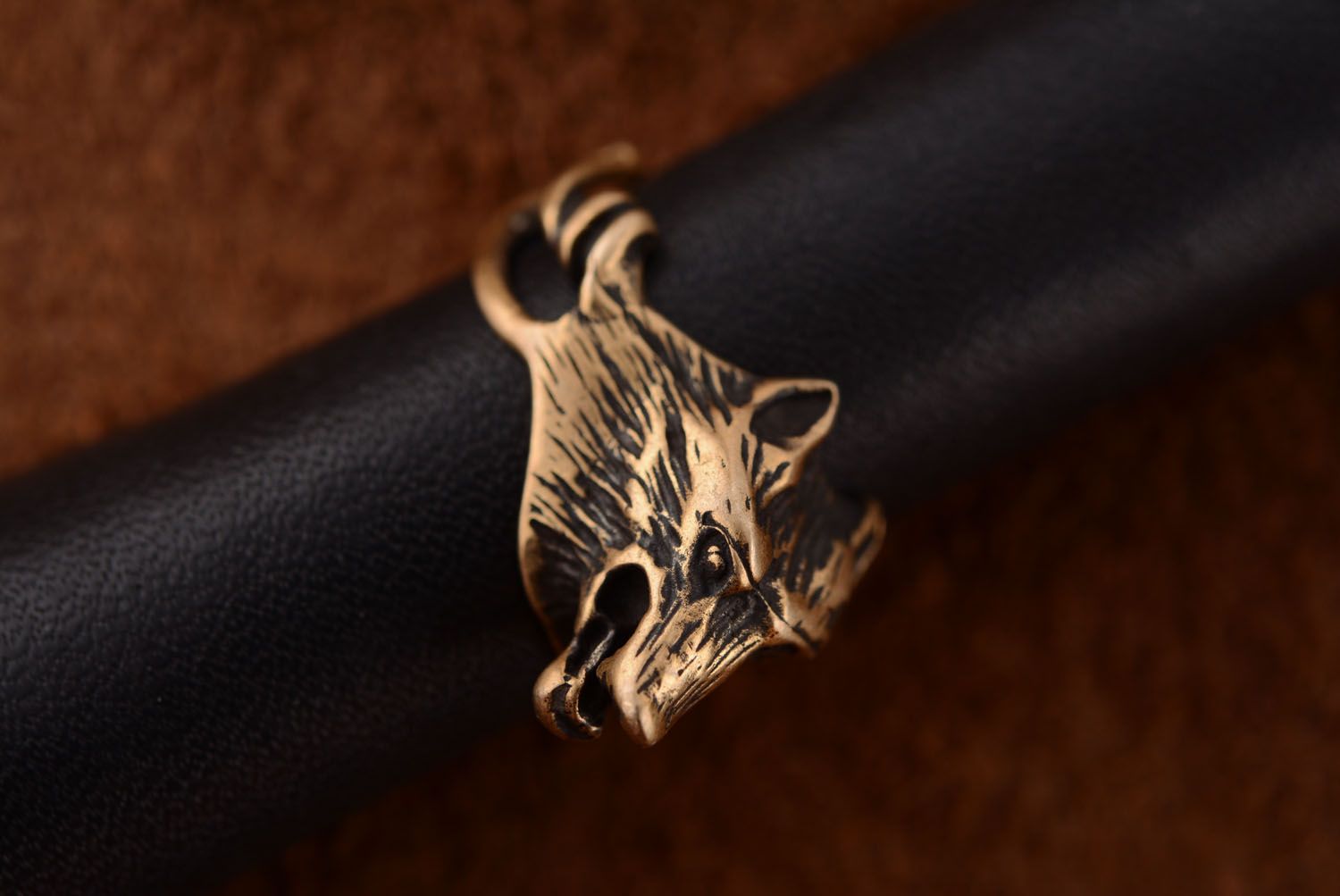 Ring aus Bronze Wolf foto 3