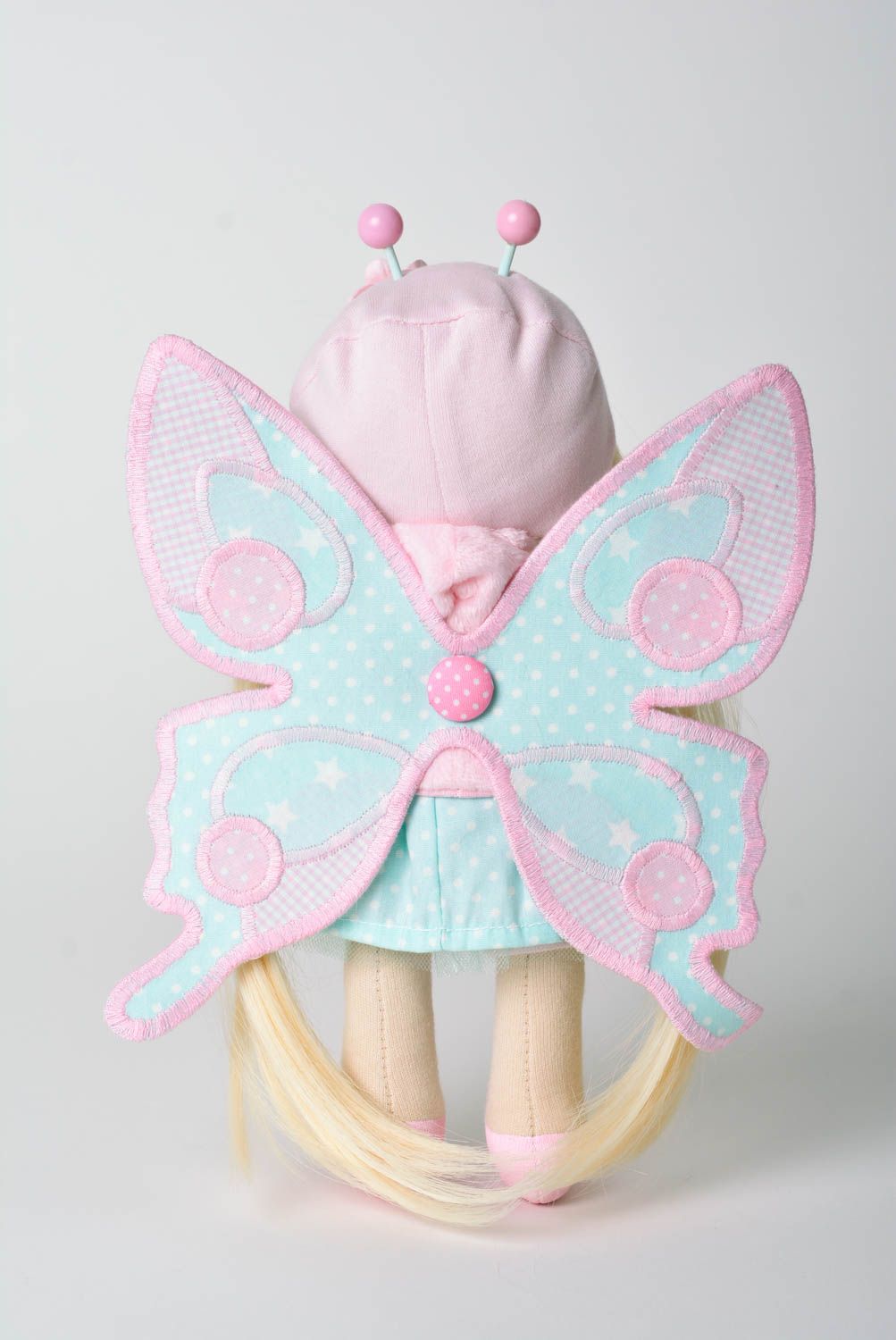 Кукла ручной работы кукла из ткани авторская кукла в виде бабочки для декора фото 4
