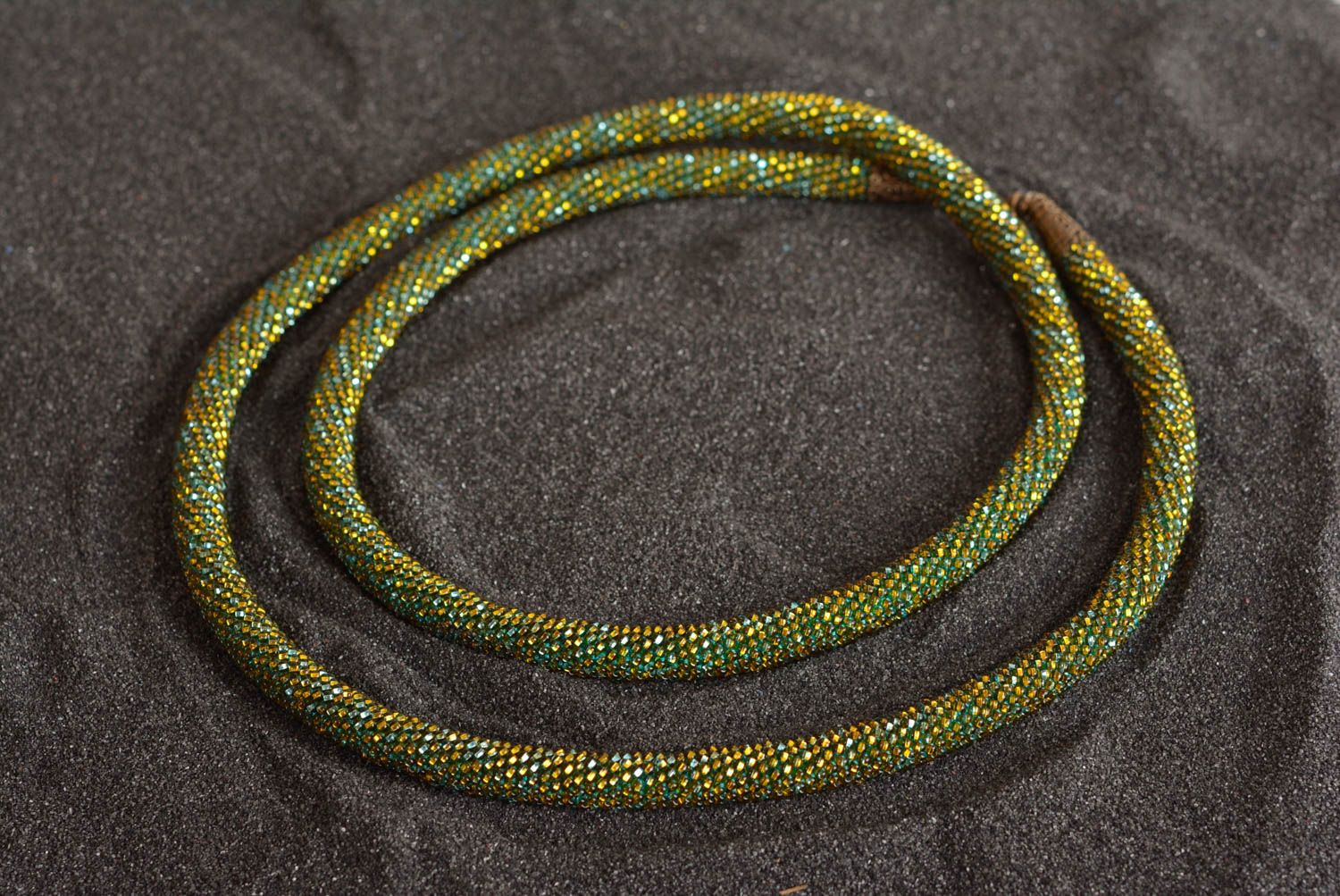 Handgefertigt Rocailles Kette Designer Schmuck lange Halskette in Grün schön foto 4