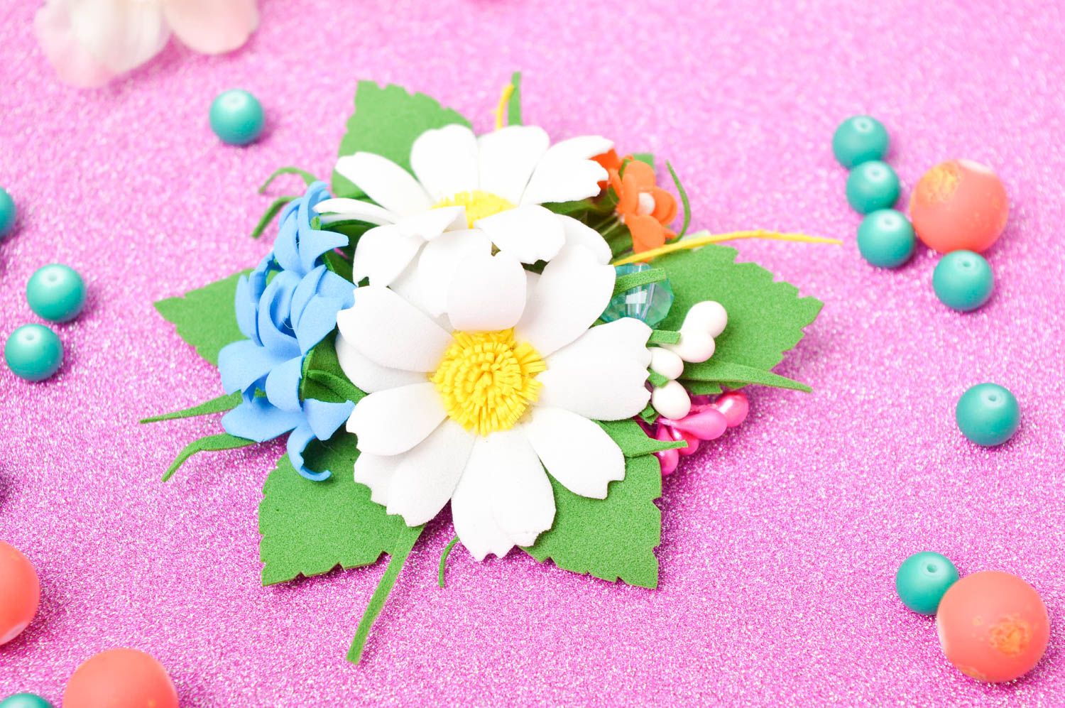 Gancho con flores artesanal accesorio para peinados regalo original para chica foto 1