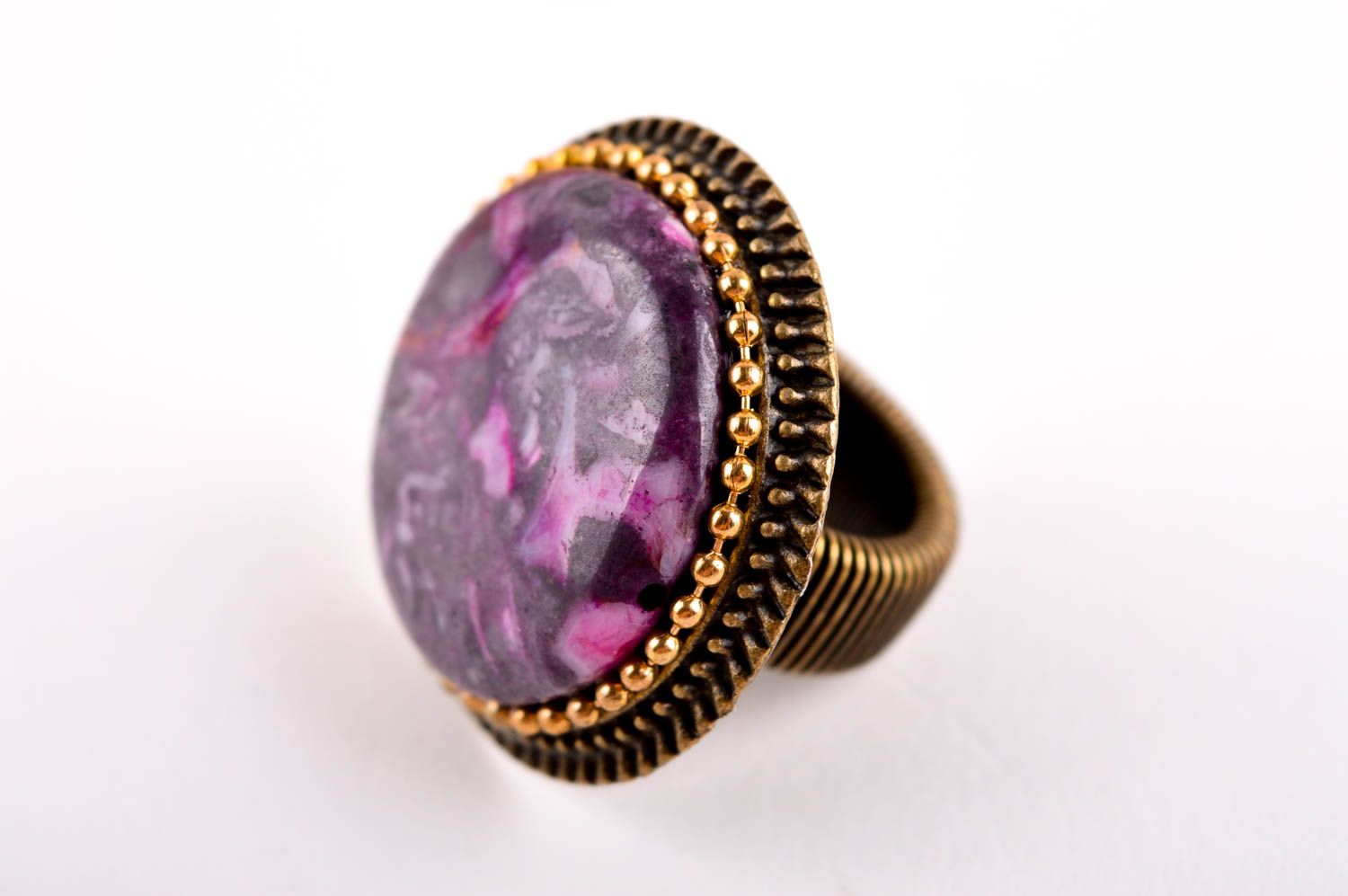 Красивое кольцо ручной работы женское кольцо бижутерия с натуральными камнями фото 2