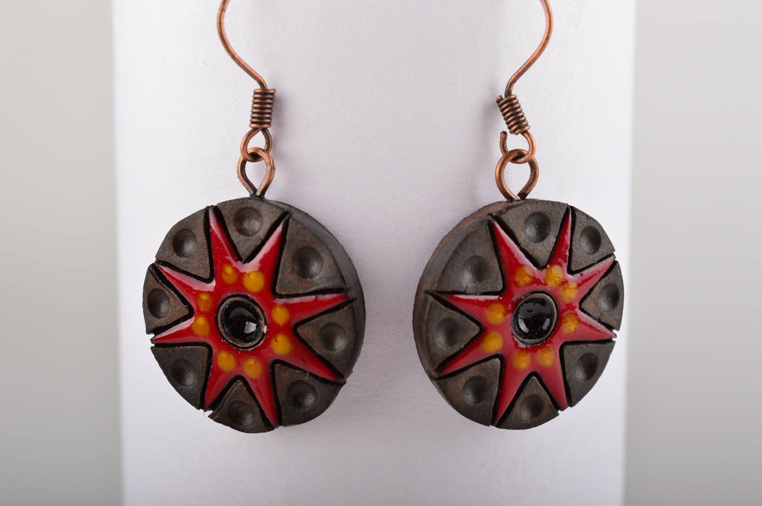 Damen Ohrringe Geschenk für Frauen Handgemachte Ohrringe Schmuck aus Keramik   foto 4