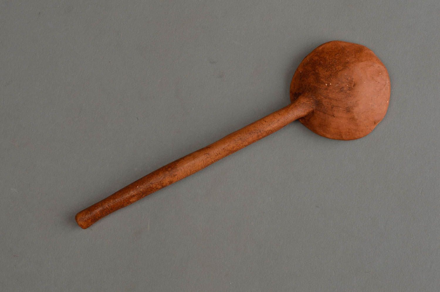 Handmade beautiful spoon unusual utensils made of clay stylish home decor photo 3