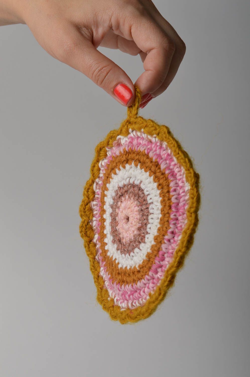 Manique au crochet faite main Textile de cuisine ronde Accessoire cuisine photo 2