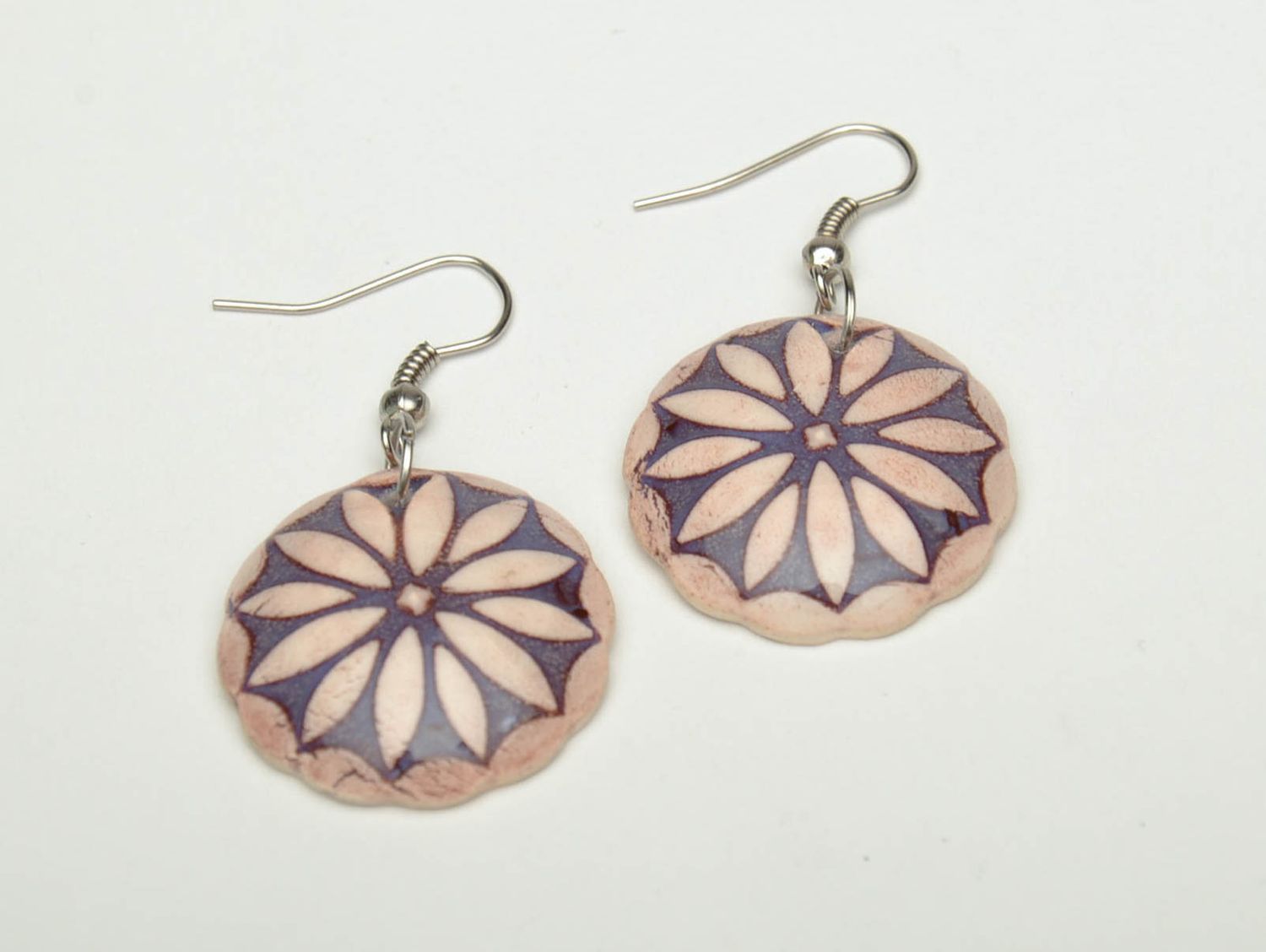 Beautiful handmade ceramic earrings photo 2