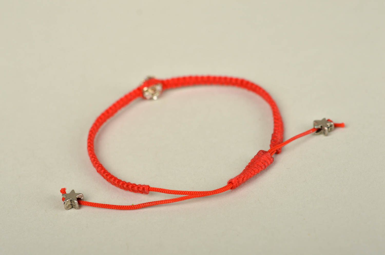 Handmade red wrist bracelet textile designer bracelet cute stylish jewelry photo 5