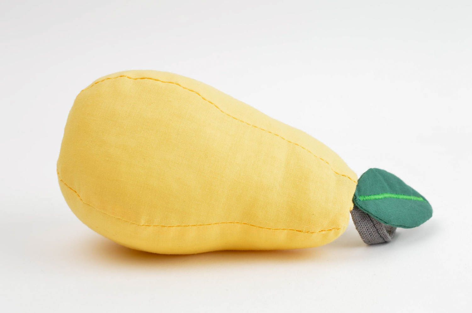 Игрушка груша ручной работы мягкая игрушка желтый фрукт из ткани детская игрушка фото 2