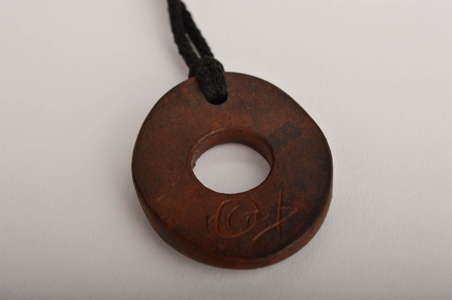 Handmade pendant designer accessory gift ideas unusual pendant clay jewelry photo 3