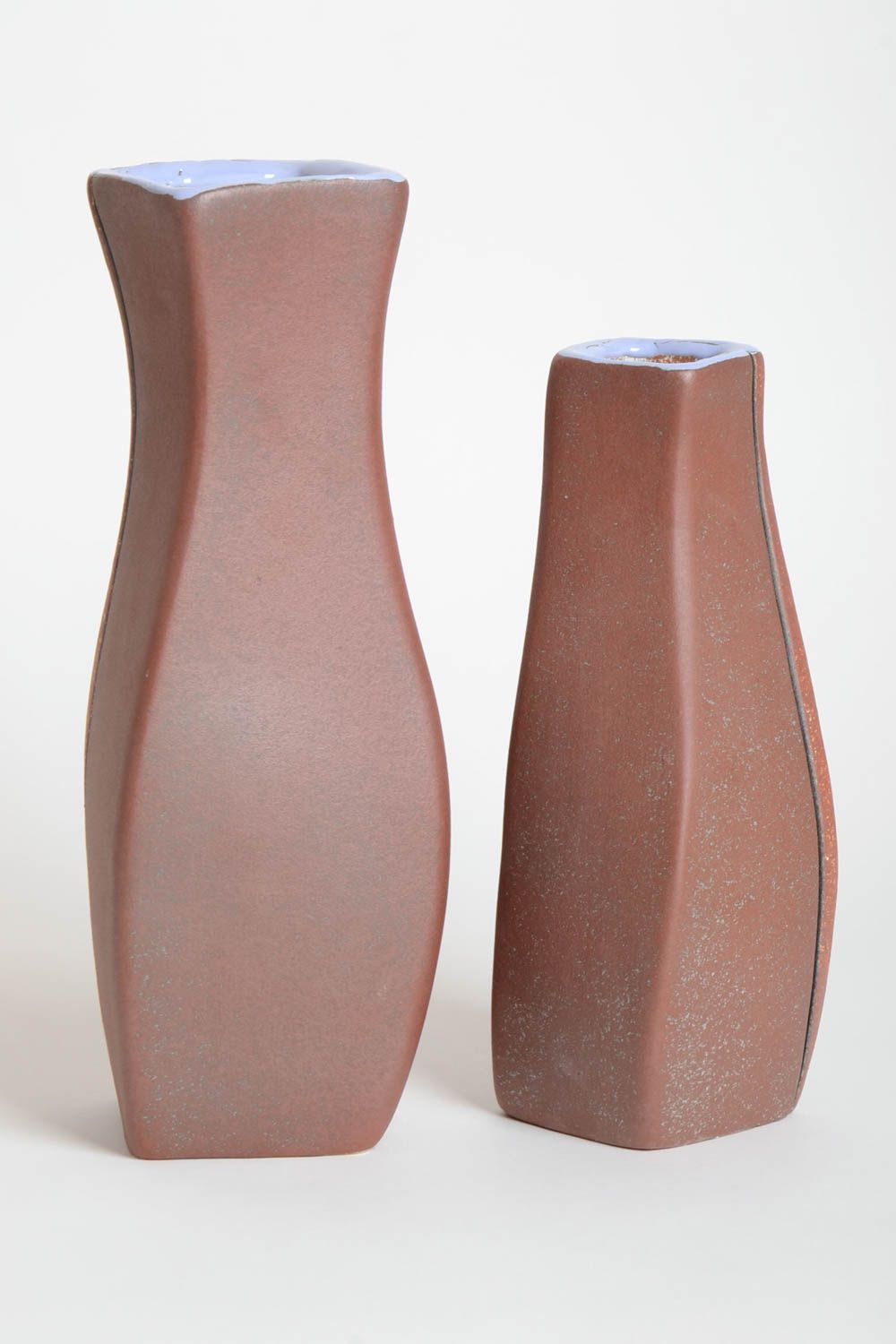 Vases design fait main Déco maison 2 pièces Cadeau original en terre cuite photo 4