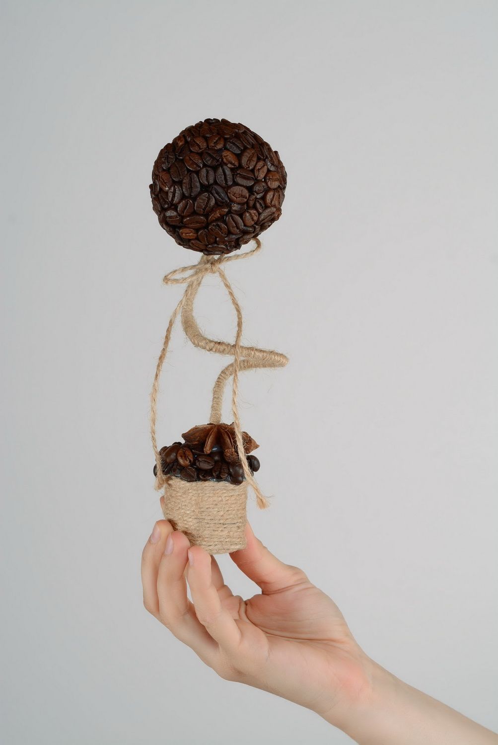 Handmade Topiary Baum mit Kaffeebohnen foto 1