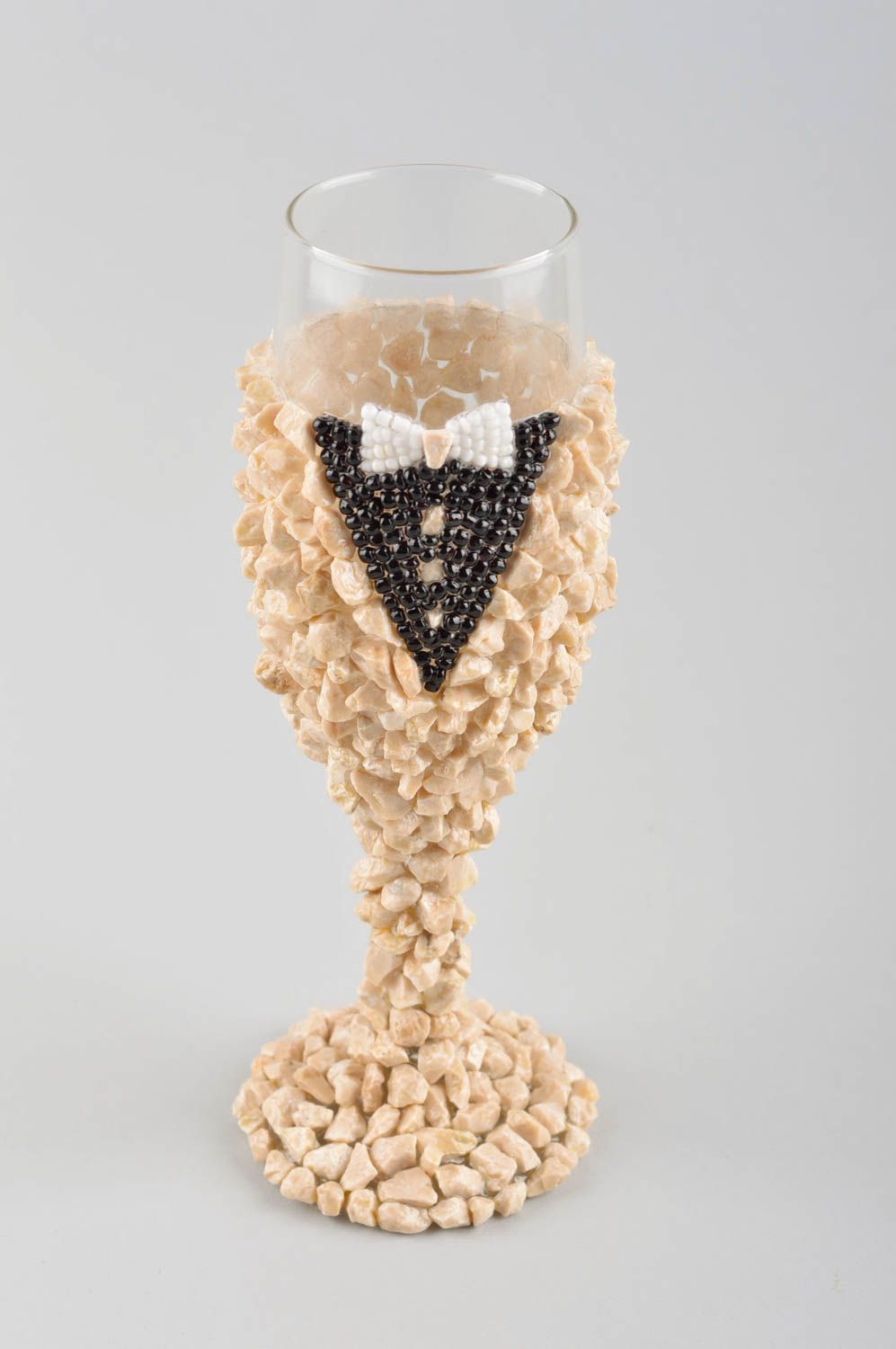 Copa de cristal hecha a mano para novio detalle de boda regalo original foto 2