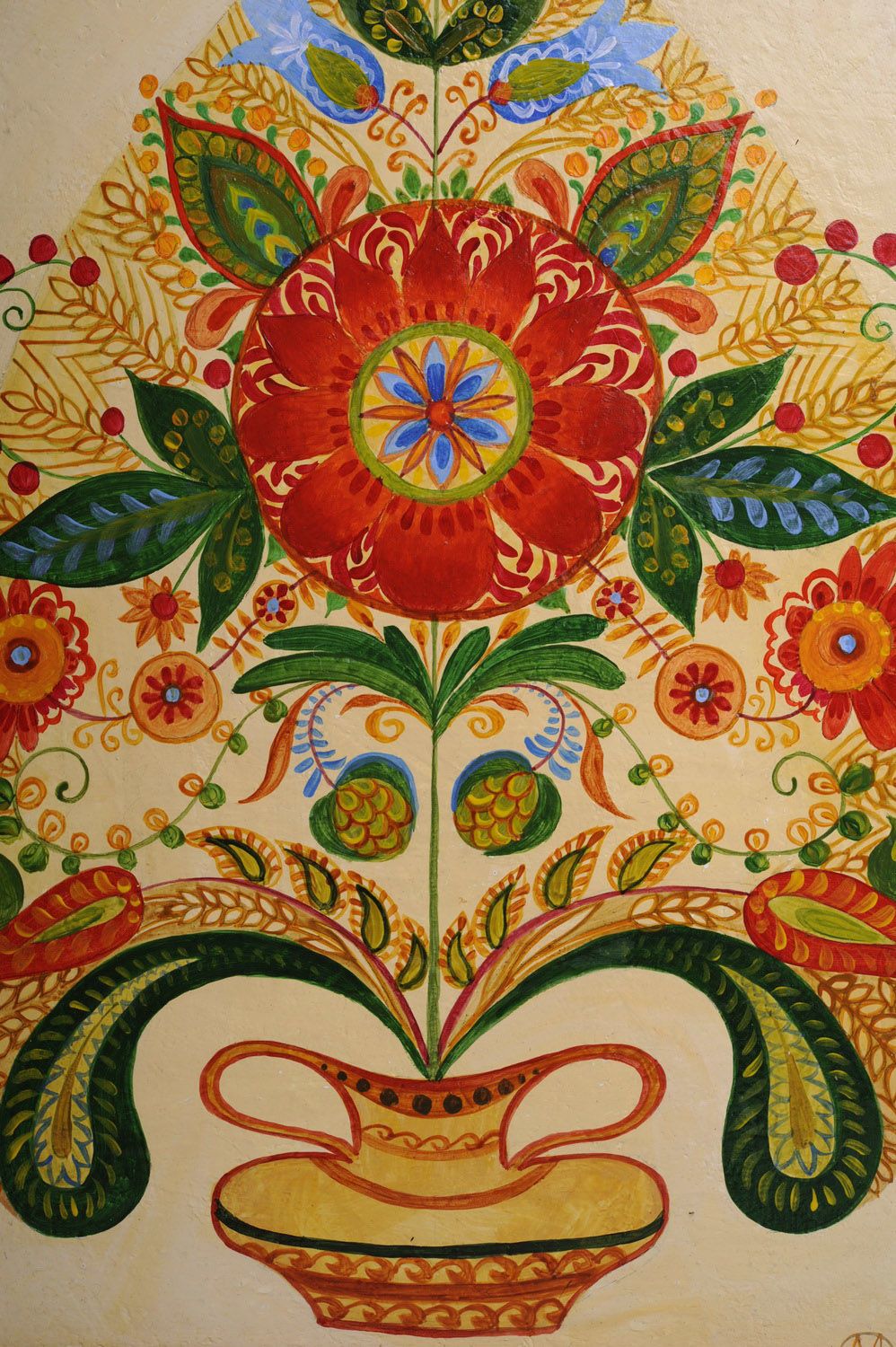 Gemälde mit Acrylfarben Blume des Ledens foto 4